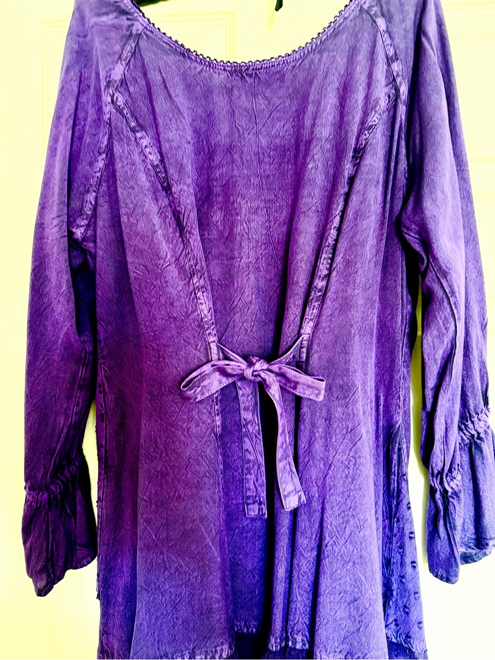 The Pyramid Collection Purple Ruffled Boho Tunic - Picture 3 of 4
